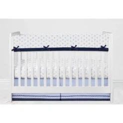 Bacati - Little Sailor Anchor Boat Blue Navy 6 Pc Crib Bedding Set With Long Rail Guard Cover -Nursery Furniture Store GUEST 01195e10 b2f6 46d6 b861 39de92ba10b9