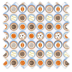 Bacati - Mod Sports Print Blue Orange Chocolate 100 Percent Cotton Universal Baby US Standard Crib Or Toddler Bed Fitted Sheet -Nursery Furniture Store GUEST 022119b0 9841 4db8 931b e095877de72d