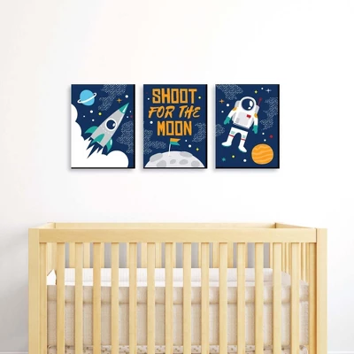 Big Dot Of Happiness Blast Off To Outer Space - Rocket Ship Nursery Wall Art & Kids Room Decorations - Gift Ideas - 7.5 X 10 Inches - Set Of 3 Prints 3 Big Dot Of Happiness Blast Off To Outer Space - Rocket Ship Nursery Wall Art & Kids Room Decorations - Gift Ideas - 7.5 X 10 Inches - Set Of 3 Prints