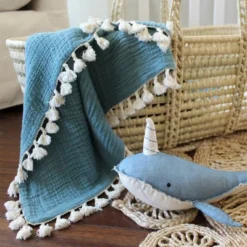 Crane Baby 6-Layer Muslin Baby Blanket With Tassel Edge -Nursery Furniture Store GUEST 07b92856 a90c 4596 9efa 5b41e25d710a