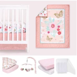 The Peanutshell Aflutter Crib Bedding Set, 4pc To 12 Pc, For Girls -Nursery Furniture Store GUEST 090d65ab 8ba0 49a3 a111 6985bbfc198c