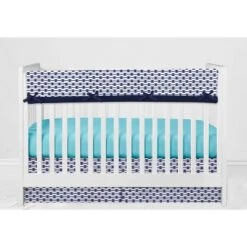 Bacati - Aztec Print Liam Aqua Orange Navy 10 Pc Crib Bedding Set With Long Rail Guard Cover -Nursery Furniture Store GUEST 09db98cb 1aa6 4820 a870 a7903495235d