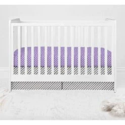Bacati - Love Design/Print Gray Lilac 6 Pc Crib Bedding Set With Long Rail Guard Cover -Nursery Furniture Store GUEST 0dde2911 bede 439d af1f 79057ce68405