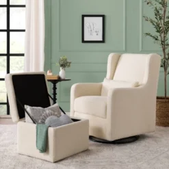 Carter's By DaVinci Adrian Swivel Glider With Storage Ottoman -Nursery Furniture Store GUEST 134e7021 39b4 48de 91c9 334dee4d9f46