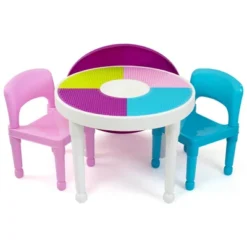 3pc Kids' 2 In 1 Round Activity Table With Chairs - Humble Crew -Nursery Furniture Store GUEST 14419700 bcef 484a b35d 18ffd2827710