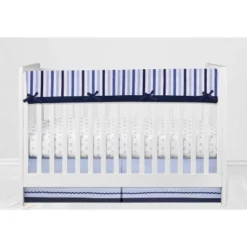 Bacati - Little Sailor Anchor Boat Blue Navy 6 Pc Crib Bedding Set With Long Rail Guard Cover -Nursery Furniture Store GUEST 14474507 311e 4929 9844 c57d3f22e228