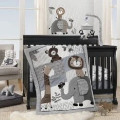 Lambs & Ivy Urban Jungle Gray/Brown Lion & Elephant Musical Baby Crib Mobile -Nursery Furniture Store GUEST 1578ce5b 4518 493f 8ab5 cbb49bfb31bf