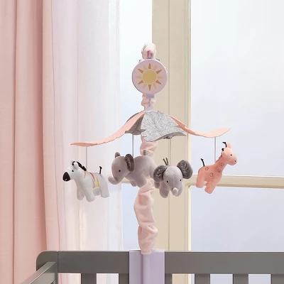 Lambs & Ivy Jazzy Jungle Peach/Gray Safari Animals Musical Baby Crib Mobile 7 Lambs & Ivy Jazzy Jungle Peach/Gray Safari Animals Musical Baby Crib Mobile - Image 5