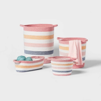 Striped Coiled Rope Kids' Storage Bin - Pillowfort™ 5 Striped Coiled Rope Kids' Storage Bin - Pillowfort™ - Image 3