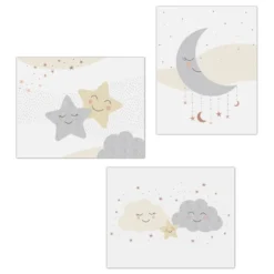 Lambs & Ivy Goodnight Moon 3-Piece Unframed Nursery/Child Wall Art 11” X 14”