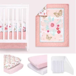 The Peanutshell Aflutter Crib Bedding Set, 4pc To 12 Pc, For Girls -Nursery Furniture Store GUEST 2042ae72 91b8 4853 a8ab 6331fe466937