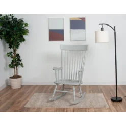 Gift Mark Modern Wooden Rocking Chair - Gray