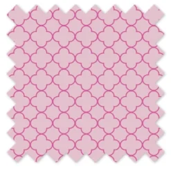 Bacati - Pink Quatrofoile Printed 100 Percent Cotton Universal Baby US Standard Crib Or Toddler Bed Fitted Sheet -Nursery Furniture Store GUEST 25551895 fe3e 4bd7 a230 a804874664c8