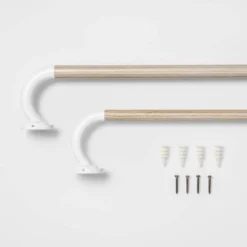 Blackout Kids' Curtain Rod Natural Wood/White - Pillowfort™