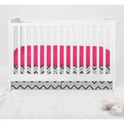 Bacati - Ikat Dots Leopard Pink Grey Girls 10 Pc Crib Set With Long Rail Guard Cover & 4 Muslin Swaddling Blankets -Nursery Furniture Store GUEST 2a525706 a313 4c8e a18a 86bc62f8c9ff