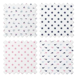 Bacati - Little Sailor Blue/Navy/Pink Girls Muslin Swaddling Blankets Set Of 4 -Nursery Furniture Store GUEST 2b693815 db54 41ce a089 7252f3e2cba4