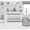 Bacati - Clouds In The City White/Gray 10 Pc Crib Bedding Set With Long Rail Guard Cover -Nursery Furniture Store GUEST 2d61355f 921b 4bea 8a40 998f2f2166d0