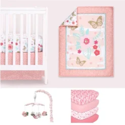 The Peanutshell Aflutter Crib Bedding Set, 4pc To 12 Pc, For Girls -Nursery Furniture Store GUEST 2dac797e d64f 4d8b 83ec f3bc3508bce6