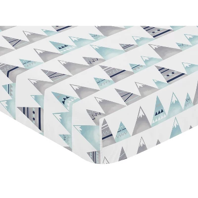 Sweet Jojo Designs Fitted Crib Sheet - Mountains Print - White 4 Sweet Jojo Designs Fitted Crib Sheet - Mountains Print - White - Image 2