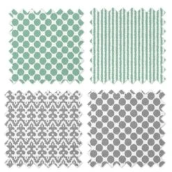 Bacati - Ikat Mint/Gray Dots/Stripes Swaddling Muslin Blankets Set Of 4 -Nursery Furniture Store GUEST 383b7d60 e525 48f9 a5d4 dc1093966e5b