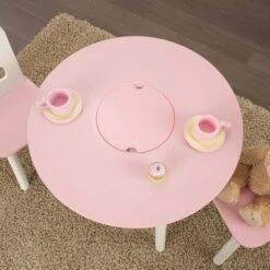Round Storage Table And Chair Set White/Pink - KidKraft -Nursery Furniture Store GUEST 42055e7d 6434 46fd 90aa ba5e37d35e40