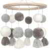 Lambs & Ivy Signature Pom Pom Musical Baby Crib Mobile - White/Gray -Nursery Furniture Store GUEST 4af0e617 26ce 43e1 8eef 94237350902a