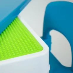 3pc Kids' 2 In 1 Square Activity Table With Chairs And 100pc Building Blocks White/Green/Blue - Humble Crew -Nursery Furniture Store GUEST 4ba05811 1eab 47b3 b98e 0bcc250e55e8