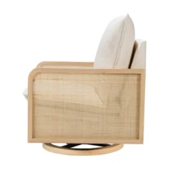 Babyletto Sumba Swivel Glider With Cane - Performance Cream Eco-Weave/Light Wood Base -Nursery Furniture Store GUEST 4d89032d df19 4167 9ee0 f70f0cd15764