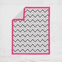 Bacati - Ikat Dots Leopard Pink Grey Girls 10 Pc Crib Set With Long Rail Guard Cover & 4 Muslin Swaddling Blankets -Nursery Furniture Store GUEST 54e290e8 cc45 4a83 9d96 d06b88c28eb4