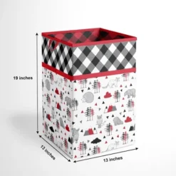 Bacati - Woodlands Red/Black/Gray Collapsible Laundry Hamper -Nursery Furniture Store GUEST 5a515279 6bbf 4d76 8d7d 2d91dbf05bad
