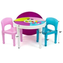 3pc Kids' 2 In 1 Round Activity Table With Chairs - Humble Crew -Nursery Furniture Store GUEST 5b7a9ad8 e51f 4e15 b7c3 a9a1eafae3e8