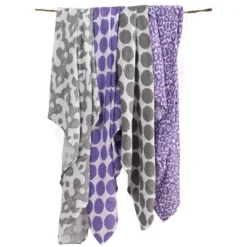 Bacati - Ikat Lilac/Gray Dots/Leopard Swaddling Muslin Blankets Set Of 4 -Nursery Furniture Store GUEST 5ea56fb8 71e0 4b7c a71f 51491fb06aee