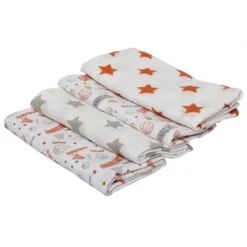 Bacati - Basketball Orange/Gray Muslin Swaddling Blankets Set Of 4 -Nursery Furniture Store GUEST 60f2f0d5 6ff0 4bd2 ac5b 5b0002621ca1