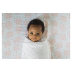 SwaddleDesigns Cotton Muslin Swaddle Blankets - Heavenly Floral Shimmer - 4pk - Pink -Nursery Furniture Store GUEST 643db667 6322 4b51 abb4 f330e56e7a6c