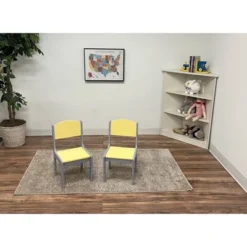 Oval Table With 2 Chairs And Storage Bins Gray/Yellow - Gift Mark -Nursery Furniture Store GUEST 674244ff 4ec4 4d90 b6e2 b17bcf6ec401