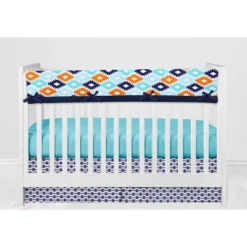 Bacati - Aztec Print Liam Aqua Orange Navy 10 Pc Crib Bedding Set With Long Rail Guard Cover -Nursery Furniture Store GUEST 67e97002 8561 4913 afff e9ffabd0fc33