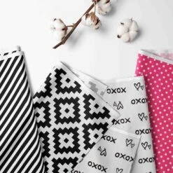 Bacati - Love Black Fuschia 10 Pc Crib Bedding Set With 2 Crib Fitted Sheets