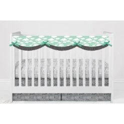 Bacati - Clouds In The City Mint/Gray 6 Pc Crib Bedding Set With Long Rail Guard Cover -Nursery Furniture Store GUEST 6f6b1976 9cdc 4b8d b7bd ac8b9cae0d40