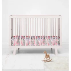 Bacati - Jungle Safari Camo Girls Lilac/Coral Muslin 100 Percent Cotton Muslin Universal Baby US Standard Crib Or Toddler Bed Fitted Sheet -Nursery Furniture Store GUEST 7064e96d 7e8a 4f48 a68d a07bc66f888c