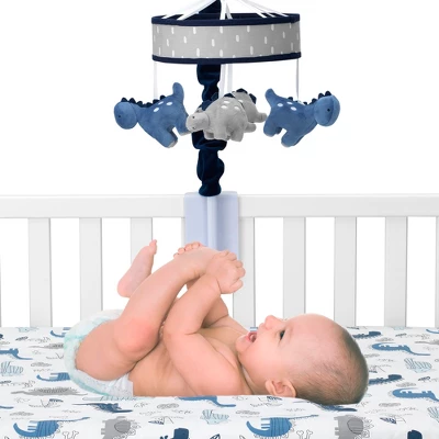 Lambs & Ivy Baby Dino Blue/Gray Dinosaur Musical Baby Crib Mobile Soother Toy 4 Lambs & Ivy Baby Dino Blue/Gray Dinosaur Musical Baby Crib Mobile Soother Toy - Image 2