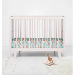 Bacati - Jungle Safari Camo Boys Aqua/Orange Muslin 100 Percent Cotton Muslin Universal Baby US Standard Crib Or Toddler Bed Fitted Sheet -Nursery Furniture Store GUEST 7d47dd0e 35fe 4f28 b380 06ace08daa42