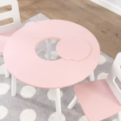 Round Storage Table And Chair Set White/Pink - KidKraft -Nursery Furniture Store GUEST 7e4f9579 3256 4a09 80a3 f3c90da64893