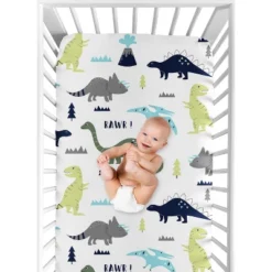 Sweet Jojo Designs Fitted Crib Sheet - Blue & Green Mod Dino -Nursery Furniture Store GUEST 7e602662 7737 4bed bd41 1ab10ea14f36