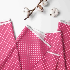 Bacati - Fuschia Pin Dots 3 Pc Cotton Toddler Bed Sheet Set