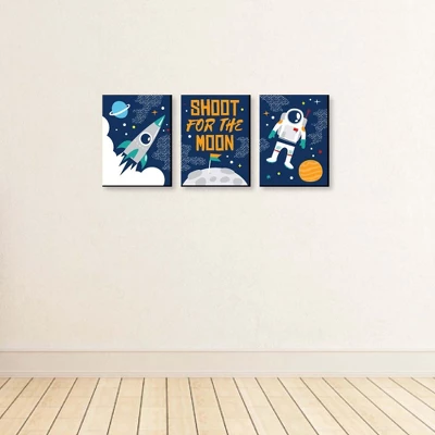 Big Dot Of Happiness Blast Off To Outer Space - Rocket Ship Nursery Wall Art & Kids Room Decorations - Gift Ideas - 7.5 X 10 Inches - Set Of 3 Prints 4 Big Dot Of Happiness Blast Off To Outer Space - Rocket Ship Nursery Wall Art & Kids Room Decorations - Gift Ideas - 7.5 X 10 Inches - Set Of 3 Prints - Image 2