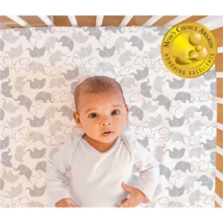 The Peanutshell Fitted Crib Sheets - Gray Elephant Walk - 2pk -Nursery Furniture Store GUEST 875139c1 fbc8 4966 bc2f 4cd010de82bb