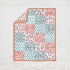 Bacati - Paisley Sophia Coral Aqua 6 Pc Crib Bedding Set With Long Rail Guard Cover -Nursery Furniture Store GUEST 88c7f516 59a3 4f3b 8b21 a5681d88aed7