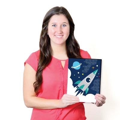 Big Dot Of Happiness Blast Off To Outer Space - Rocket Ship Nursery Wall Art & Kids Room Decorations - Gift Ideas - 7.5 X 10 Inches - Set Of 3 Prints 6 Big Dot Of Happiness Blast Off To Outer Space - Rocket Ship Nursery Wall Art & Kids Room Decorations - Gift Ideas - 7.5 X 10 Inches - Set Of 3 Prints - Image 4