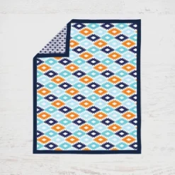 Bacati - Aztec Print Liam Aqua Orange Navy 10 Pc Crib Bedding Set With Long Rail Guard Cover -Nursery Furniture Store GUEST 9045537c 8162 422f 9917 092cf19158e9