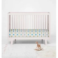 Bacati - Morocan Tiles Aqua/Lime/Gray Muslin 100 Percent Cotton Universal Baby US Standard Crib Or Toddler Bed Fitted Sheet -Nursery Furniture Store GUEST 9656affd d7c9 4edc 908a c695d2d43ddc